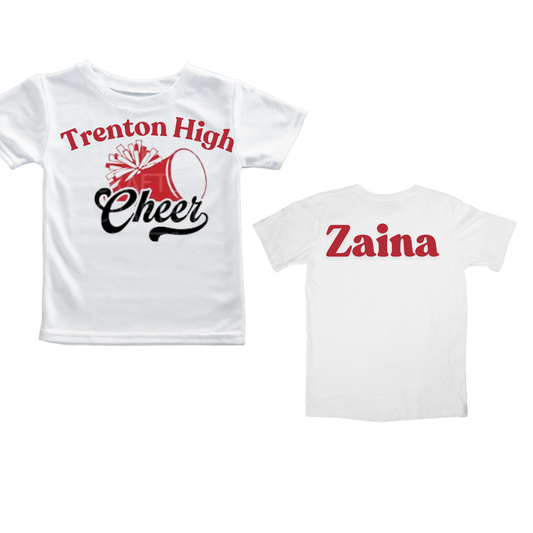 Cheerleader T-shirt front & back