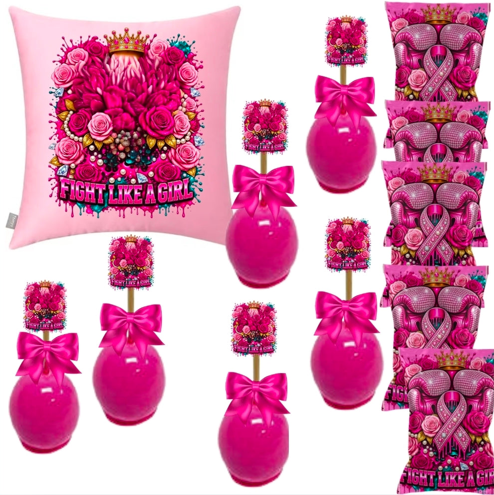 Pillow with treats( 6 Candy apples & 6 Customized Chip bag)