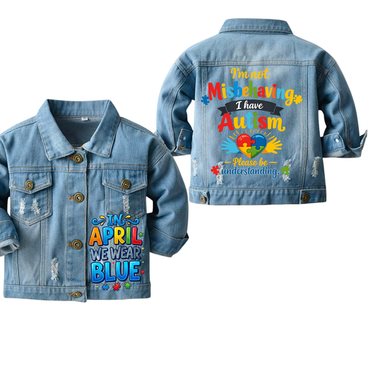 Autism Jean Jacket Front & Back