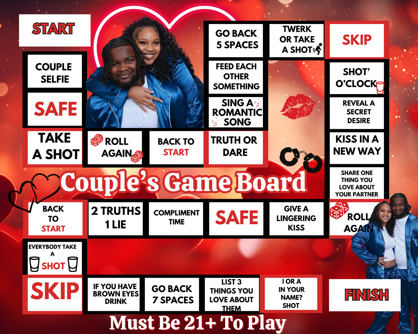 Sweat Hearts Game Board