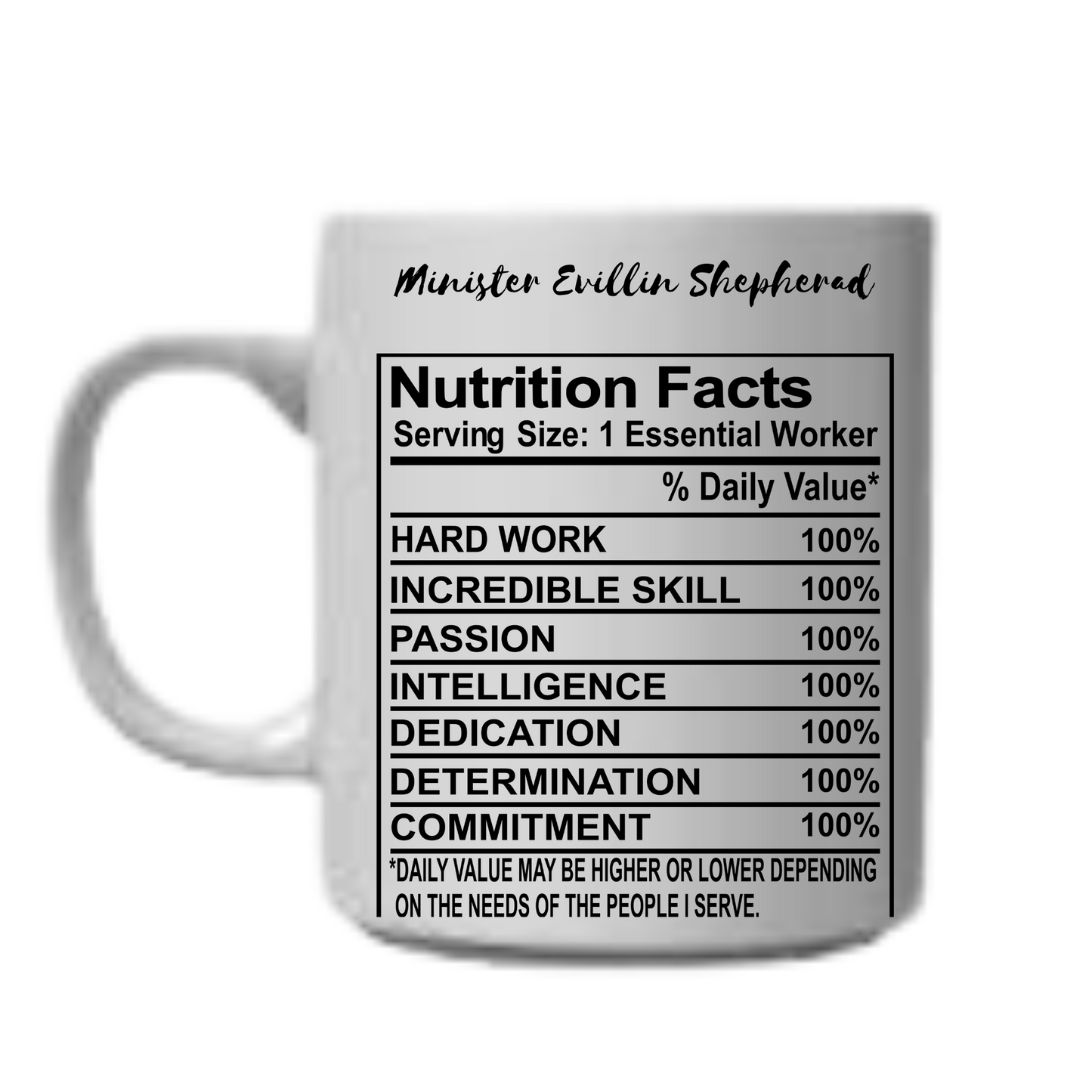 Nutrition Fact Coffee Mug
