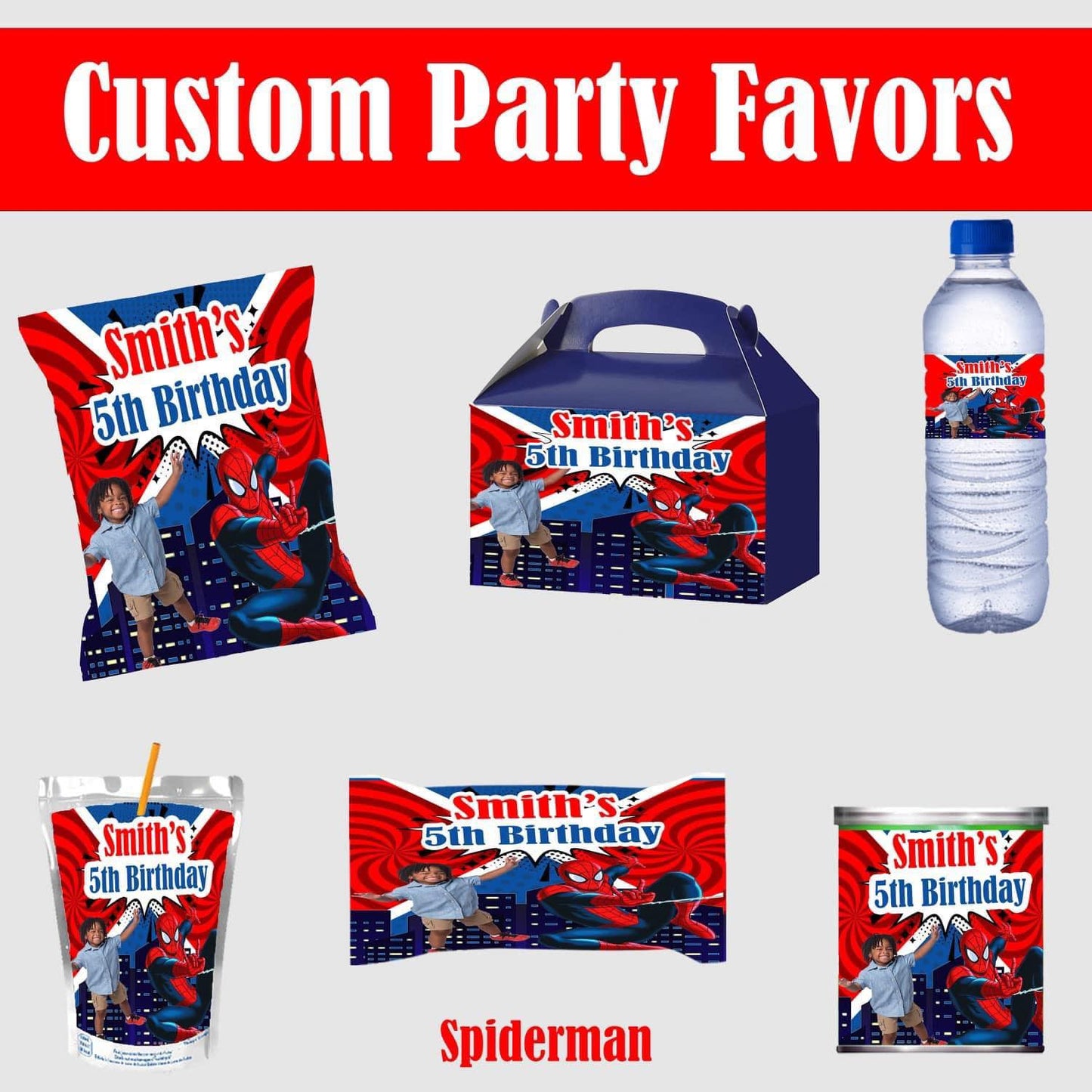 Spider-Man Custom Party Favors