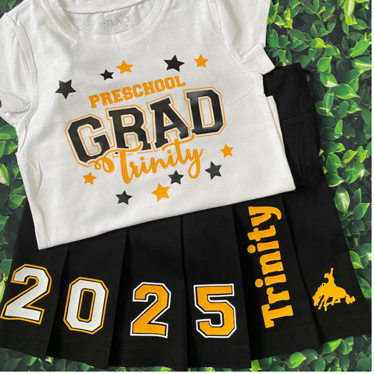 Pleaded Graduation Skirt set